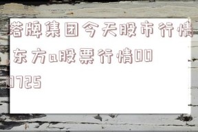 塔牌集团今天股市行情,东方a股票行情000725