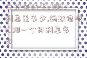 支付宝借呗20000利息是多少,蚂蚁借呗1000一个月利息多少
