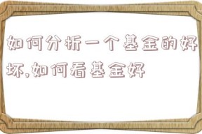 如何分析一个基金的好坏,如何看基金好