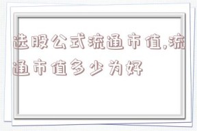 选股公式流通市值,流通市值多少为好