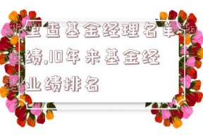 哪里查基金经理名单和业绩,10年来基金经理业绩排名