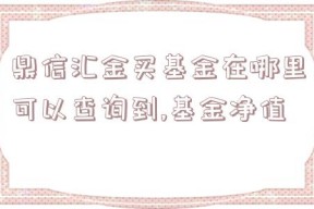 鼎信汇金买基金在哪里可以查询到,基金净值