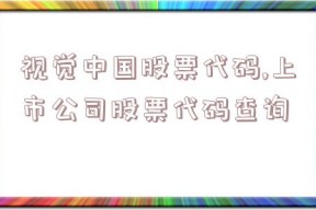 视觉中国股票代码,上市公司股票代码查询