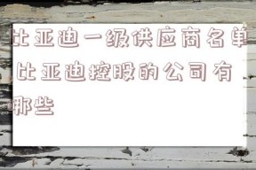 比亚迪一级供应商名单,比亚迪控股的公司有哪些