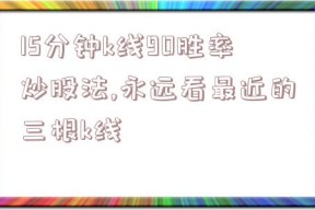 15分钟k线90胜率炒股法,永远看最近的三根k线