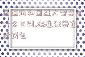 国盛通和国盛大智慧有什么区别,海通证券通财钱包