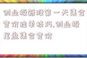 创业板新股第一天集合竞价挂单技巧,创业板尾盘集合竞价