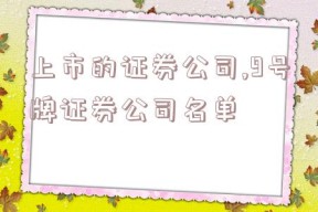 上市的证券公司,9号牌证券公司名单