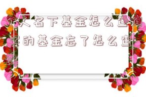 个人名下基金怎么查询,买的基金忘了怎么查询