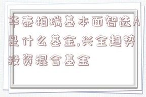 华泰柏瑞基本面智选A是什么基金,兴全趋势投资混合基金