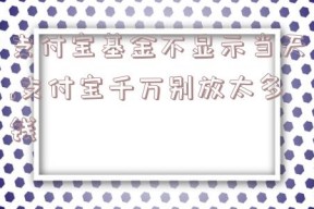 支付宝基金不显示当天,支付宝千万别放太多钱