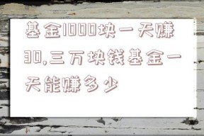 基金1000块一天赚30,三万块钱基金一天能赚多少