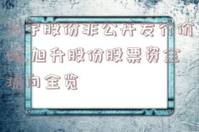 天宇股份非公开发行价格,旭升股份股票资金流向全览