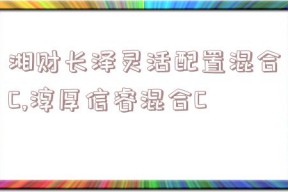 湘财长泽灵活配置混合C,淳厚信睿混合C