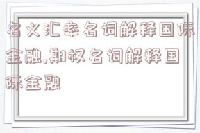 名义汇率名词解释国际金融,期权名词解释国际金融