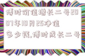 博时价值增长二号2007年10月25净值多少钱,博时成长二号