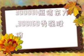 300081恒信东方,300160秀强股份