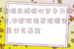 景顺长城核心竞争力混合,中欧价值发现混合a是什么基金