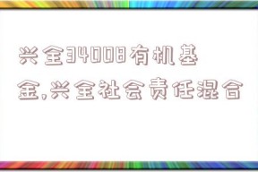 兴全34008有机基金,兴全社会责任混合