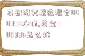 农银研究精选混合000336净值,基金000336怎么样