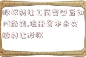 股权转让工商变更后如何撤销,注册资本未实缴转让股权