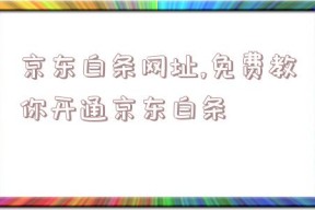 京东白条网址,免费教你开通京东白条