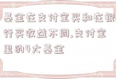 基金在支付宝买和在银行买收益不同,支付宝里的4大基金