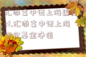 汇添富中证上海国企etf,汇添富中证上海国企基金净值