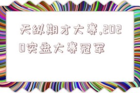 天纵期才大赛,2020实盘大赛冠军