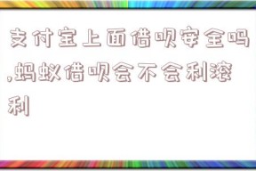 支付宝上面借呗安全吗,蚂蚁借呗会不会利滚利