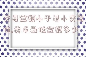 交易金额小于最小交易值,卖币最低金额多少