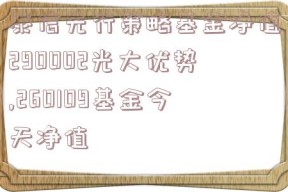 泰信先行策略基金净值290002光大优势,260109基金今天净值