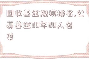 固收基金规模排名,公募基金20年20人名单