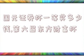 国元证券杯一等奖多少钱,第六届东方财富杯