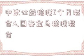 中欧心益稳健6个月混合A,国泰金马稳健混合