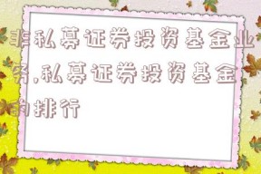 非私募证券投资基金业务,私募证券投资基金的排行