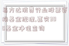 易方达消费行业股票更换基金经理,嘉实300基金净值查询