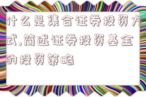 什么是集合证券投资方式,简述证券投资基金的投资策略