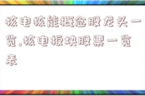 核电核能概念股龙头一览,核电板块股票一览表