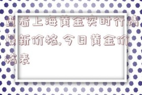 查看上海黄金实时行情最新价格,今日黄金价格表