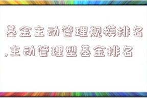 基金主动管理规模排名,主动管理型基金排名