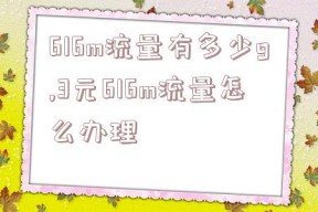 616m流量有多少g,3元616m流量怎么办理