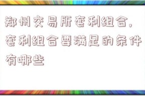 郑州交易所套利组合,套利组合要满足的条件有哪些