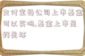 支付宝母公司上市基金可以买吗,基金上市是好是坏