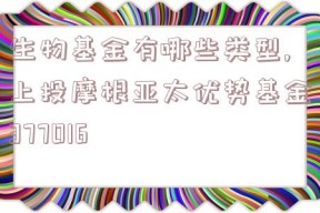 生物基金有哪些类型,上投摩根亚太优势基金377016