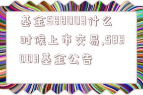 基金588003什么时候上市交易,588003基金公告