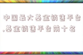 中国最大基金销售平台,基金销售平台前十名