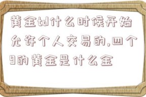 黄金td什么时候开始允许个人交易的,四个9的黄金是什么金