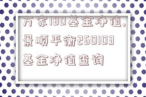 万家180基金净值,景顺平衡260103基金净值查询