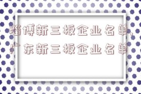 淄博新三板企业名单,广东新三板企业名单